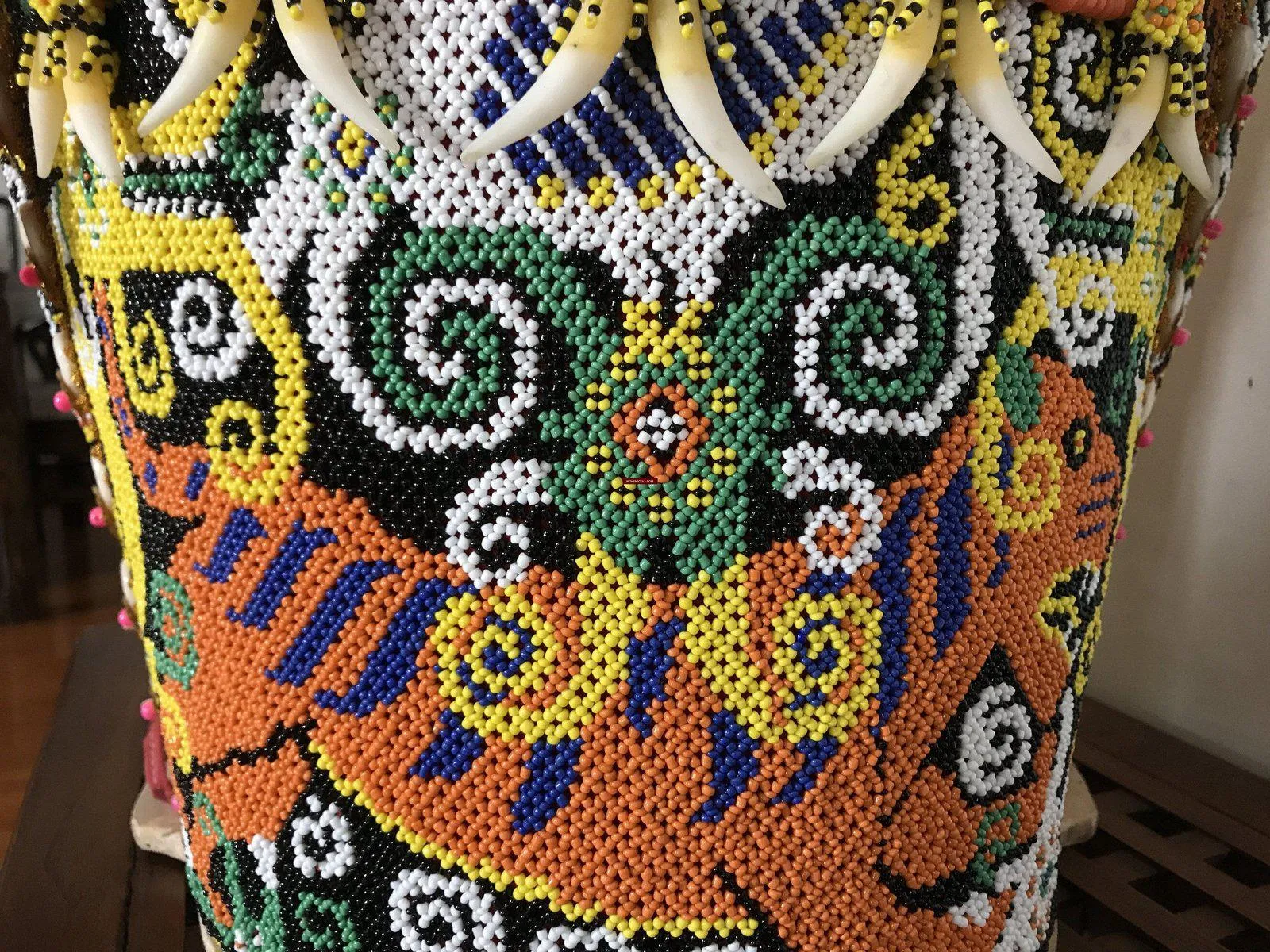 1106  SOLD - Elaborate Beaded Dayak Baby Carrier from Borneo