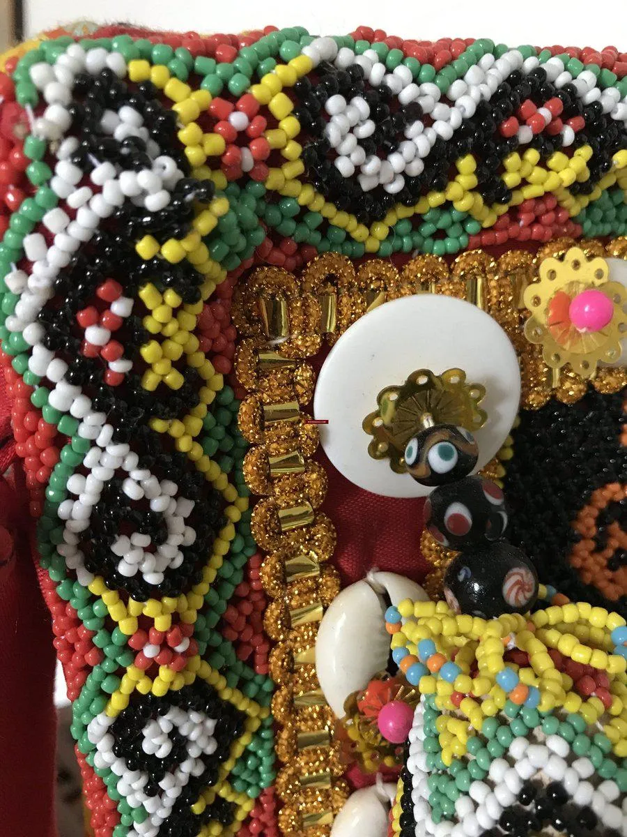 1106  SOLD - Elaborate Beaded Dayak Baby Carrier from Borneo