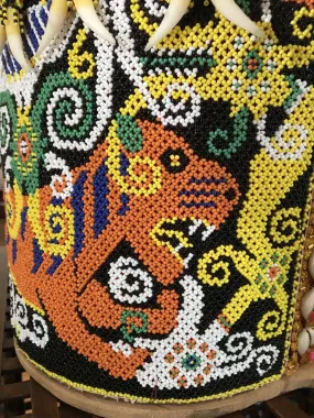 1106  SOLD - Elaborate Beaded Dayak Baby Carrier from Borneo