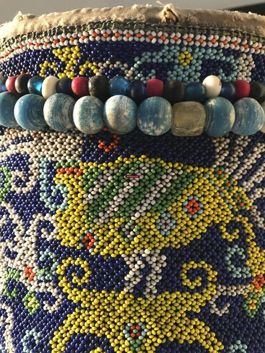 1313 Antique Dayak Beaded Basket Baby Carrier