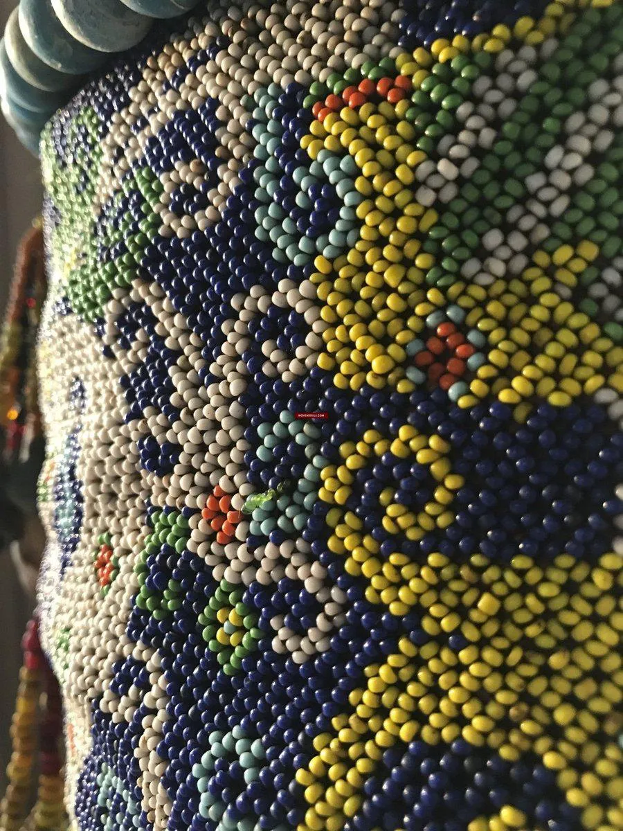 1313 Antique Dayak Beaded Basket Baby Carrier