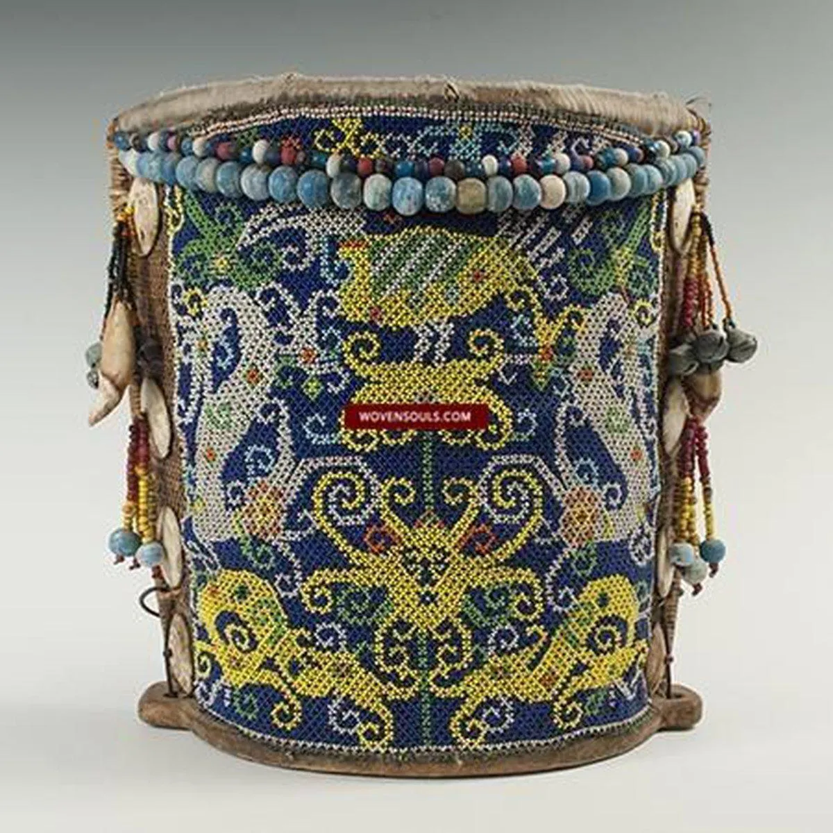 1313 Antique Dayak Beaded Basket Baby Carrier
