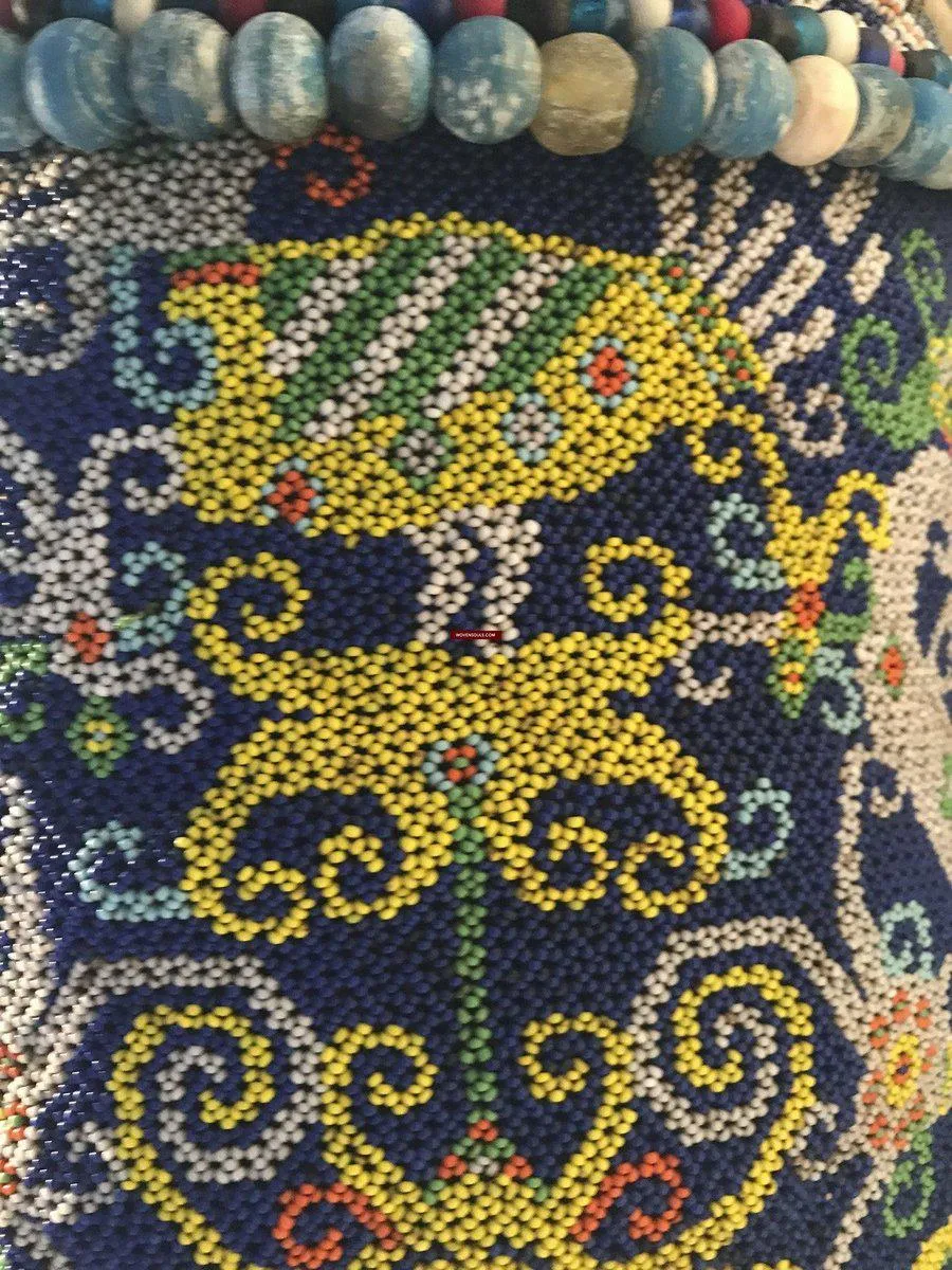1313 Antique Dayak Beaded Basket Baby Carrier
