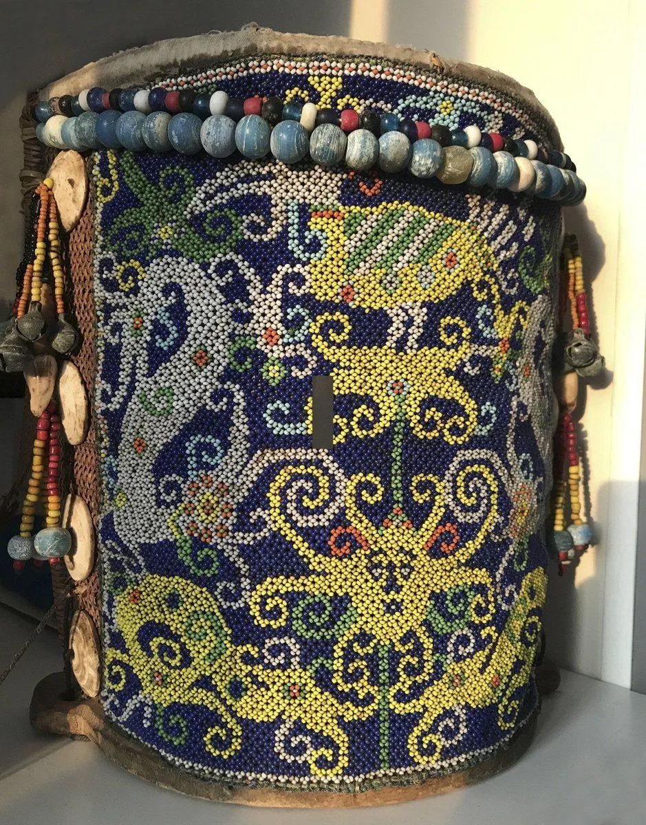 1313 Antique Dayak Beaded Basket Baby Carrier