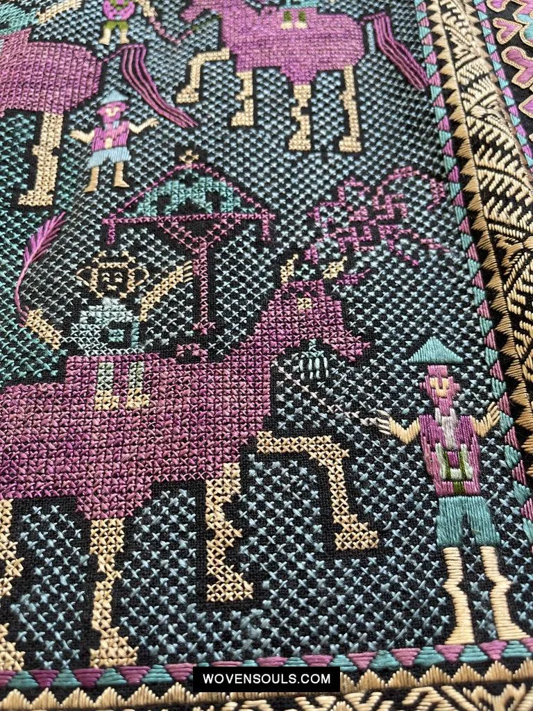 1618 SOLD Rare Vintage Baby Carrier with Figures