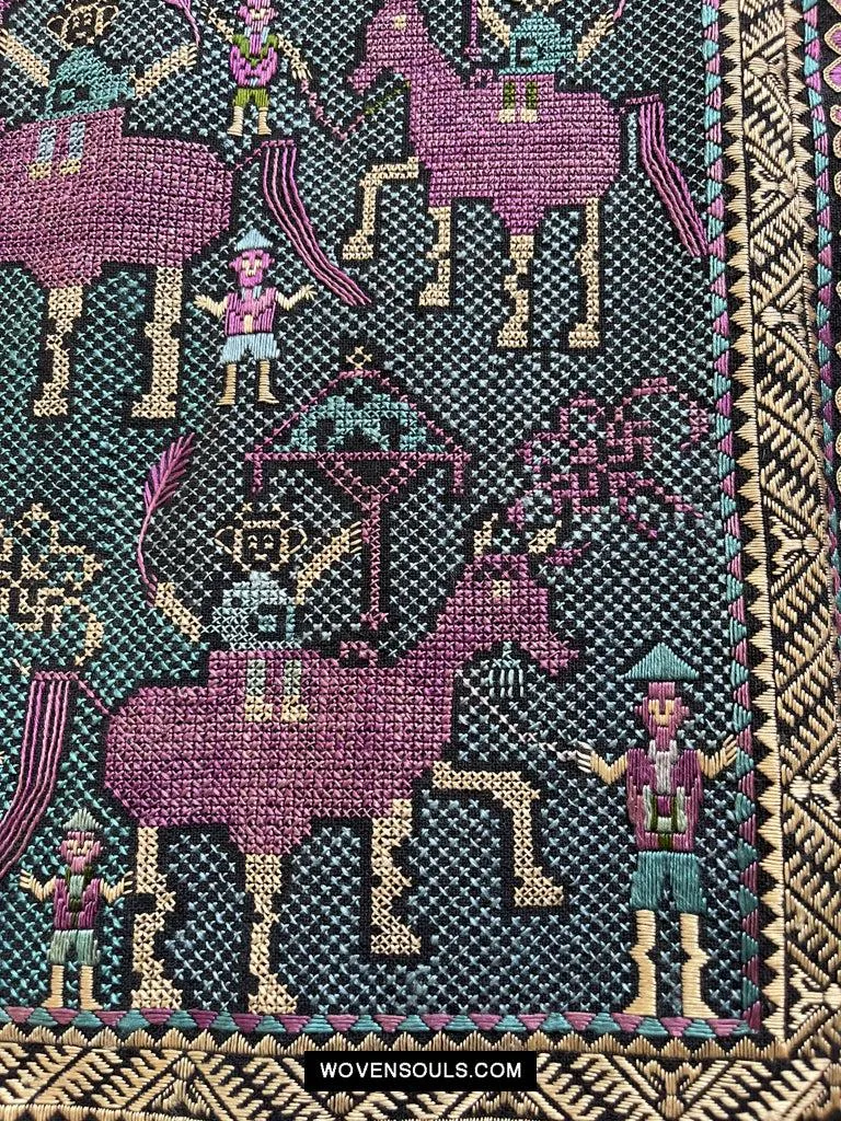 1618 SOLD Rare Vintage Baby Carrier with Figures