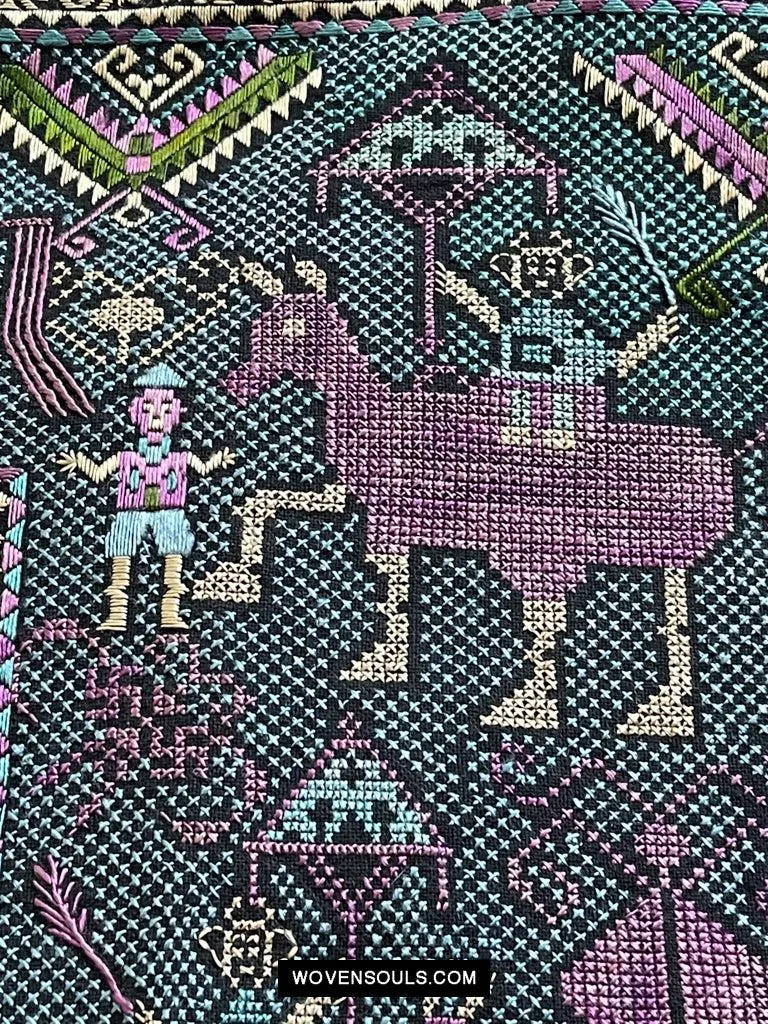 1618 SOLD Rare Vintage Baby Carrier with Figures