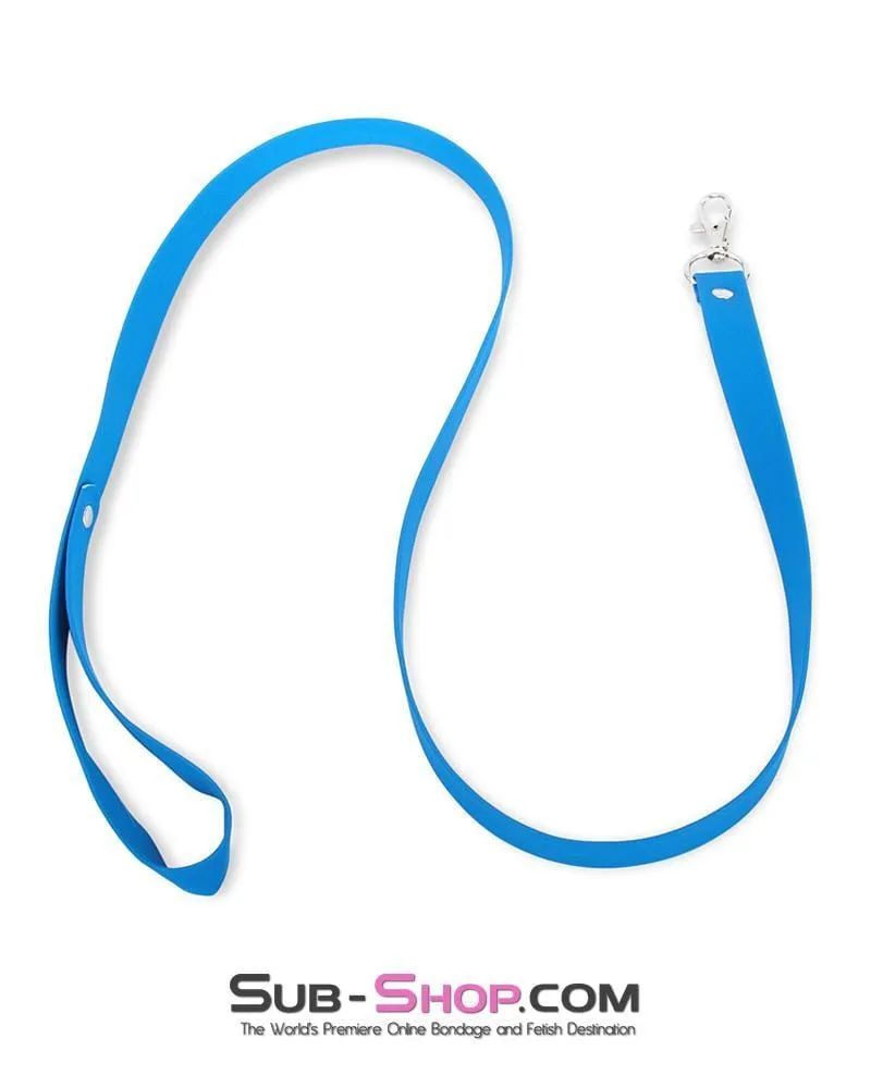 1718MQ      Tantric Blue Vegan Leather Long Leash - MEGA Deal