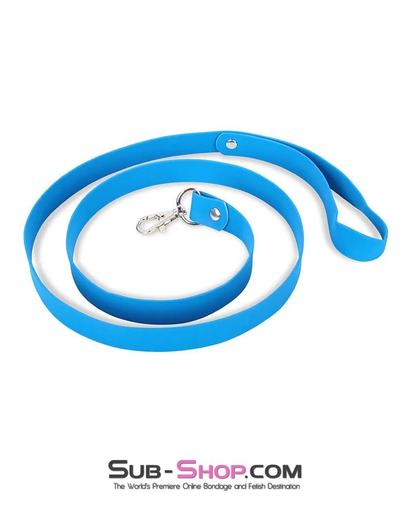 1718MQ      Tantric Blue Vegan Leather Long Leash - MEGA Deal