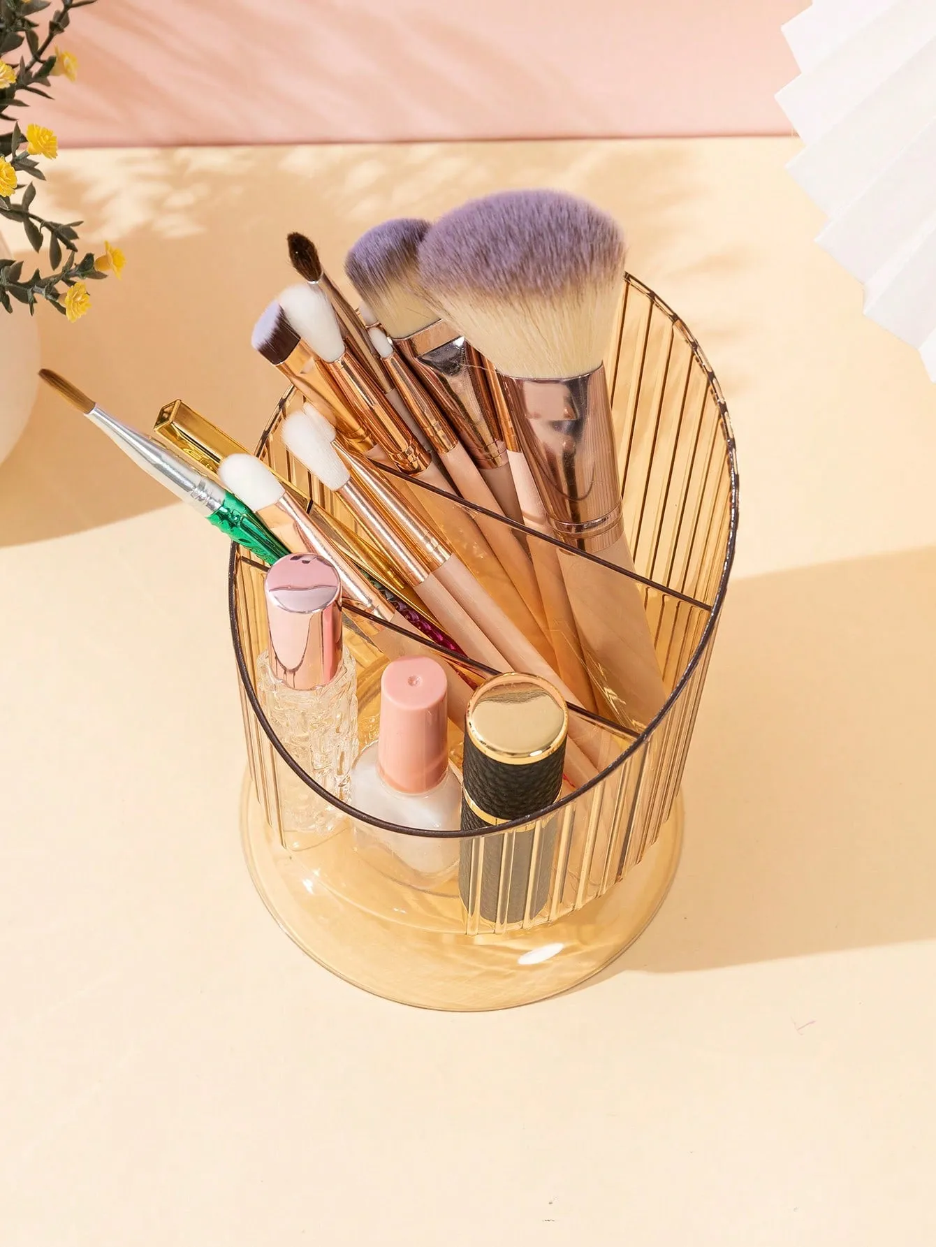 1pc ABS Clear Makeup Brush Storage Bucket