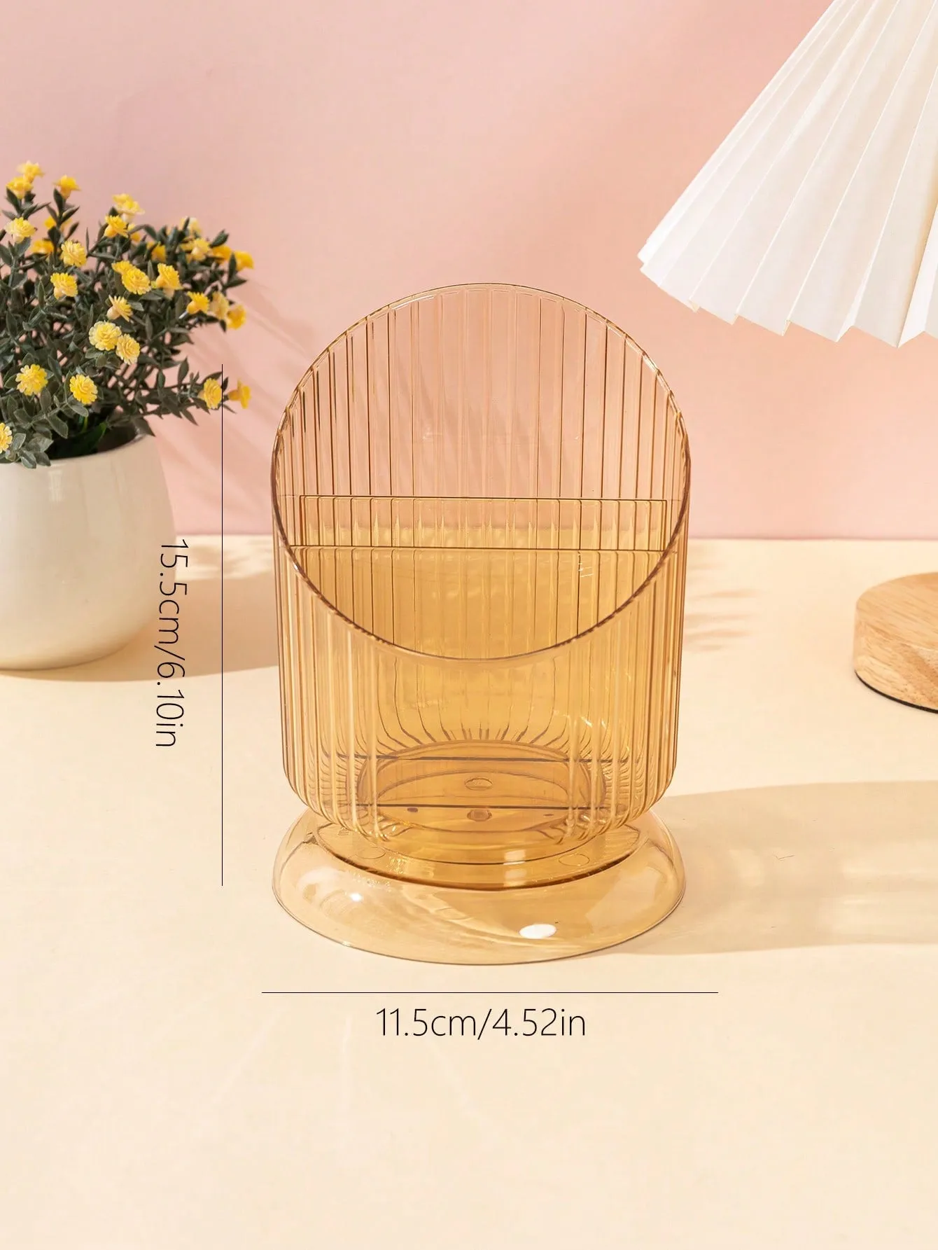 1pc ABS Clear Makeup Brush Storage Bucket