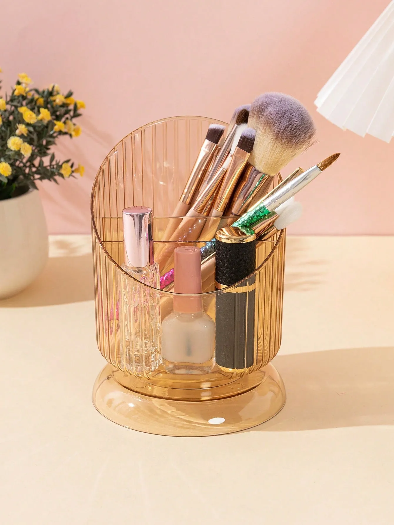 1pc ABS Clear Makeup Brush Storage Bucket
