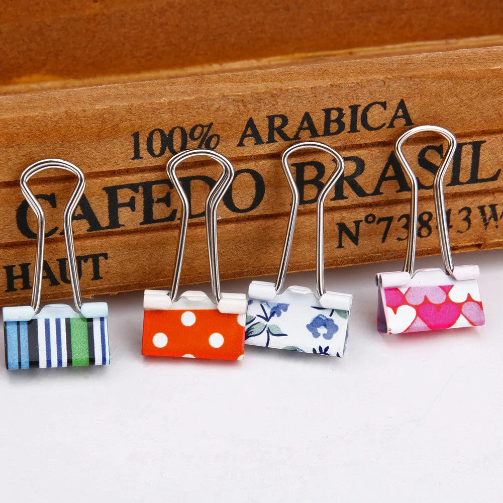 24pcs Colorful Metal Binder Clips Note Letter Paper File Document Folder