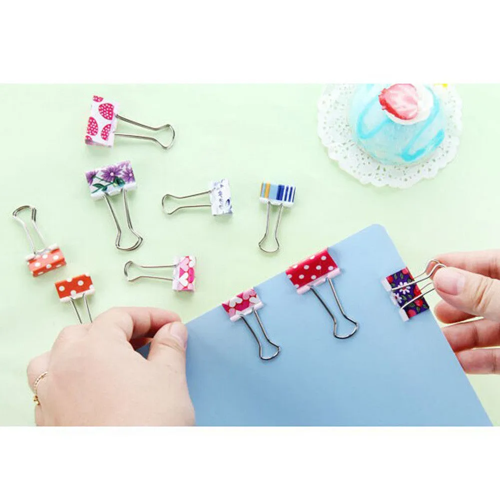 24pcs Colorful Metal Binder Clips Note Letter Paper File Document Folder