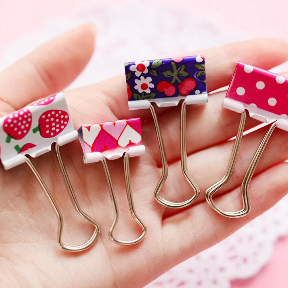 24pcs Colorful Metal Binder Clips Note Letter Paper File Document Folder
