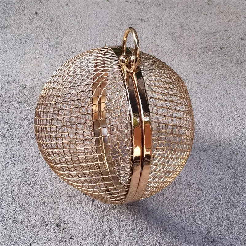 5 Pieces Lovely Round Ball Box Purse Frame Clutch Bag Glue-In Purse Frame 12cm