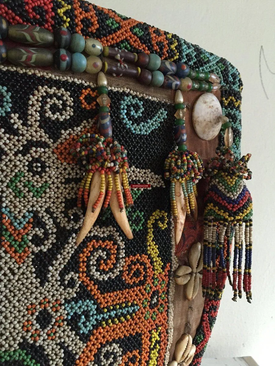 877 Antique KalimantanDayak Beaded Basket Baby Carrier