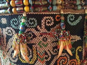 877 Antique KalimantanDayak Beaded Basket Baby Carrier