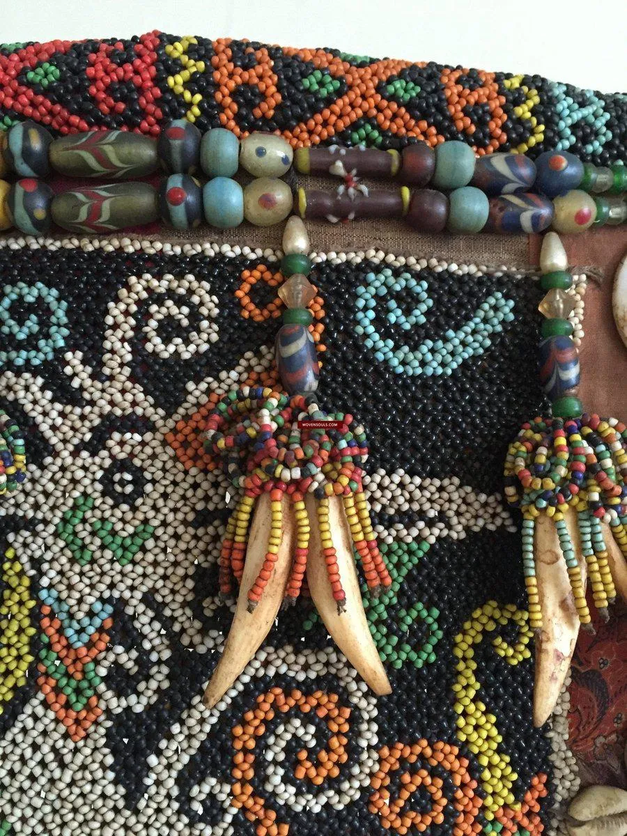 877 Antique KalimantanDayak Beaded Basket Baby Carrier