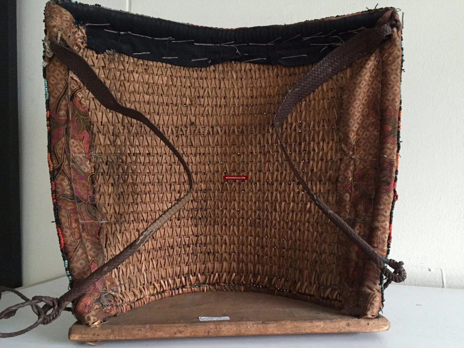 877 Antique KalimantanDayak Beaded Basket Baby Carrier