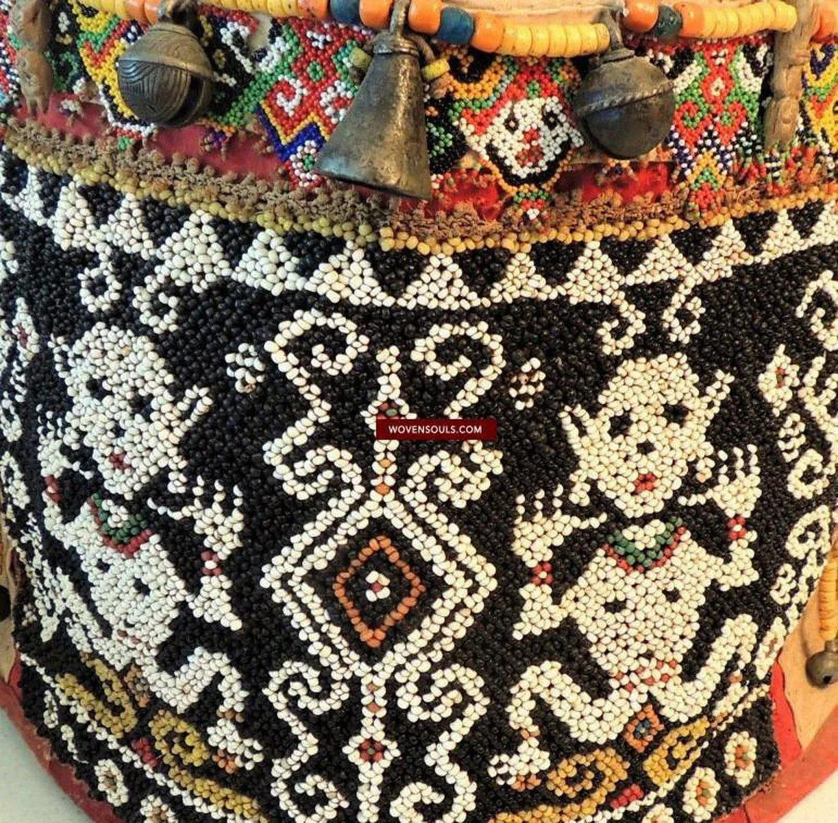 986 Old Beaded Dayak Baby Carrier from Borneo