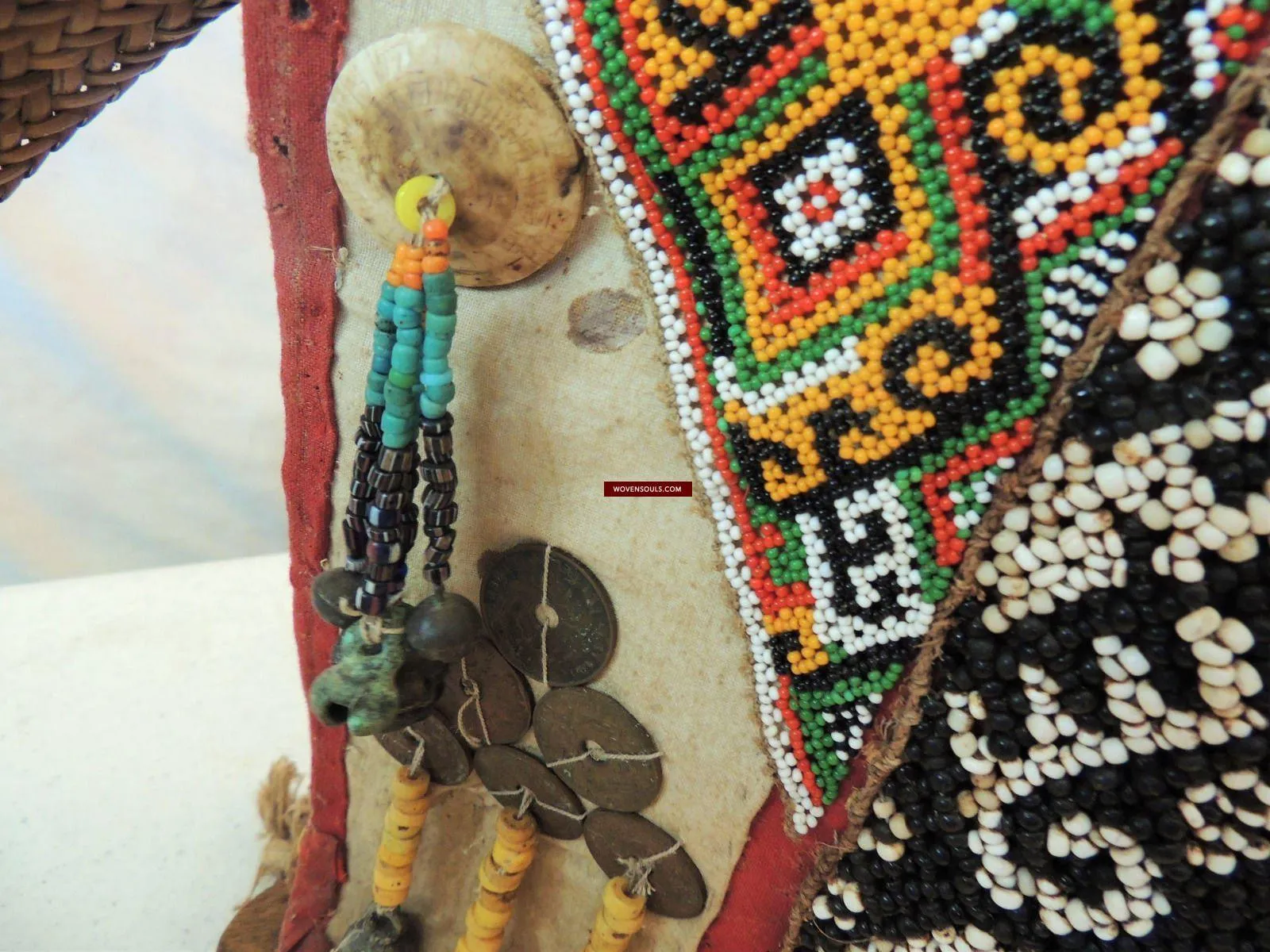 986 Old Beaded Dayak Baby Carrier from Borneo