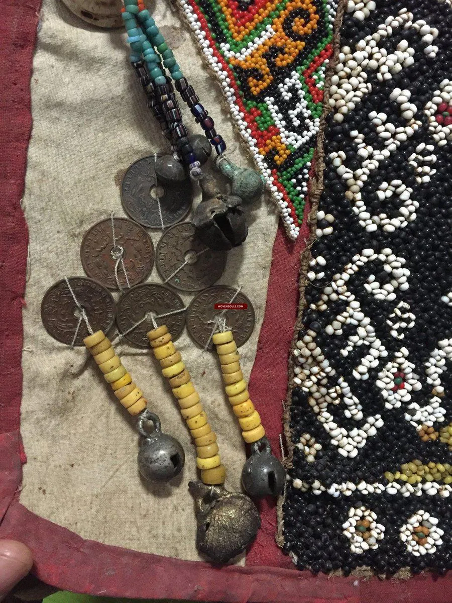 986 Old Beaded Dayak Baby Carrier from Borneo