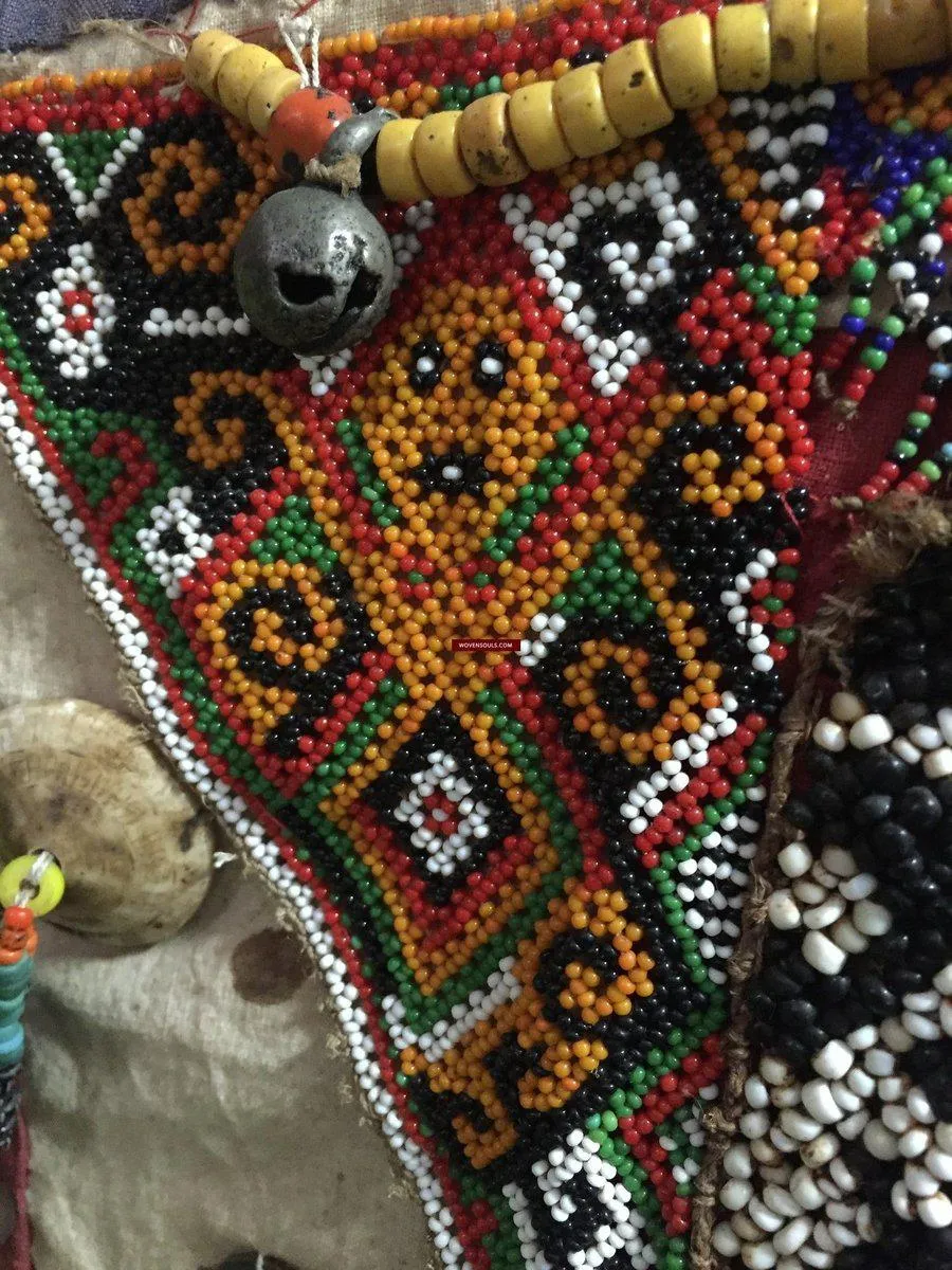 986 Old Beaded Dayak Baby Carrier from Borneo
