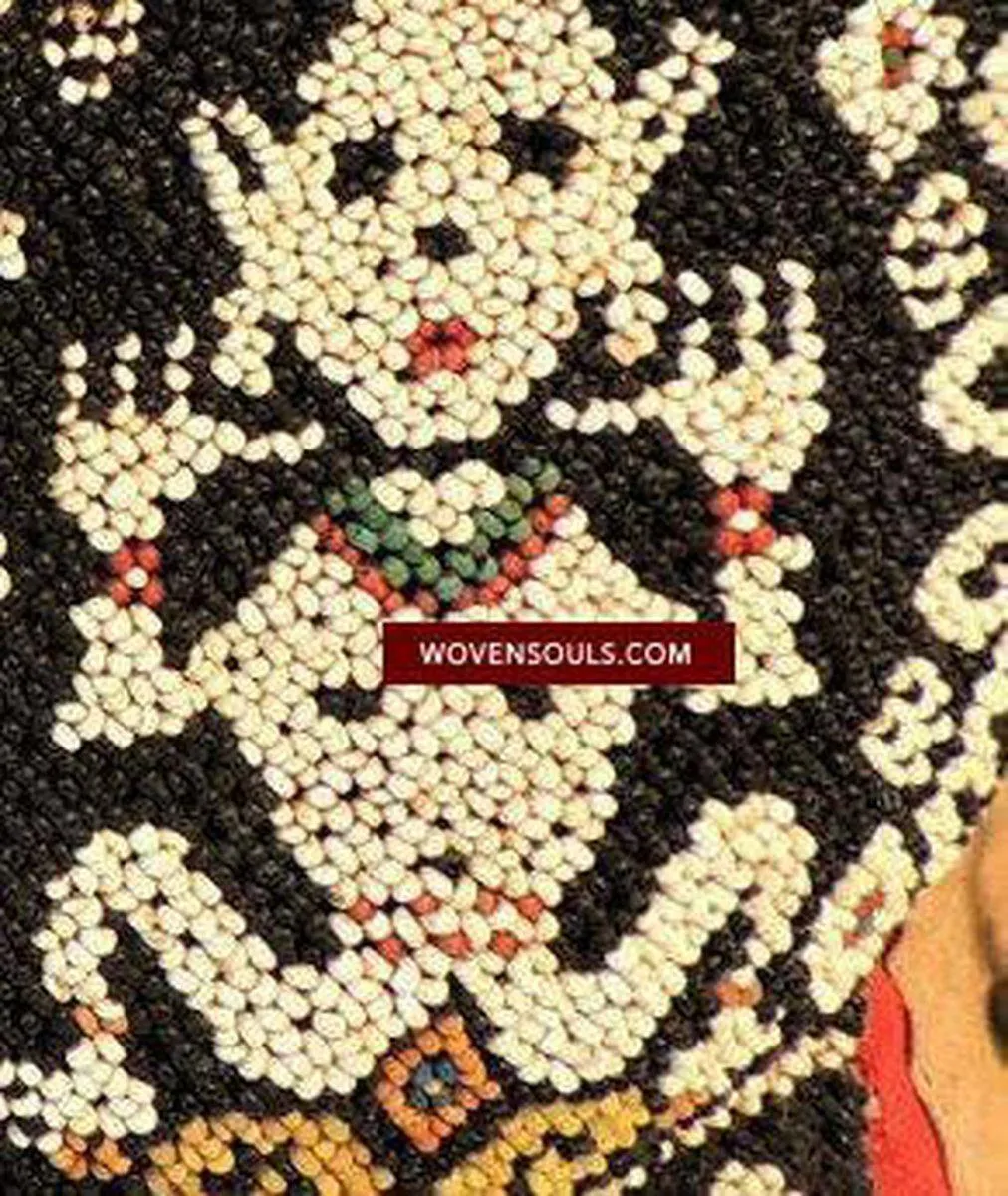 986 Old Beaded Dayak Baby Carrier from Borneo