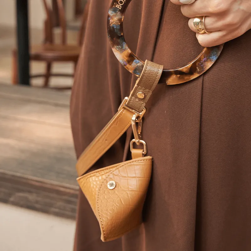 Amber Leather Poop Bag