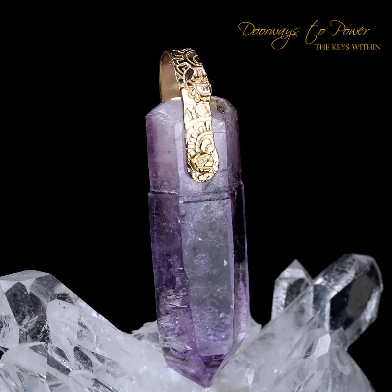 Amethyst Light Language Pendant Record Keeper™ 14k