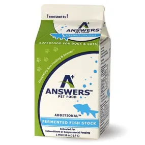 Answers Pet Food Fermented Fish Stock, 1 Pint