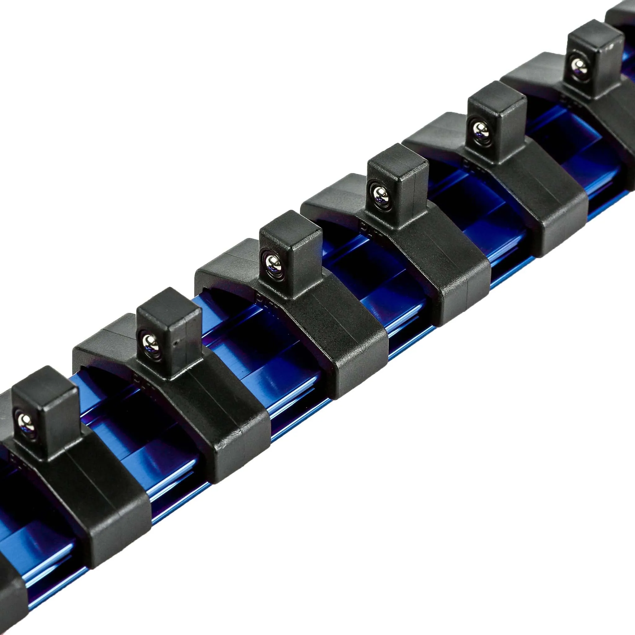 ARES 60098 - 1/4-Inch Drive Blue 9.84-Inch Socket Rail with Locking End Caps