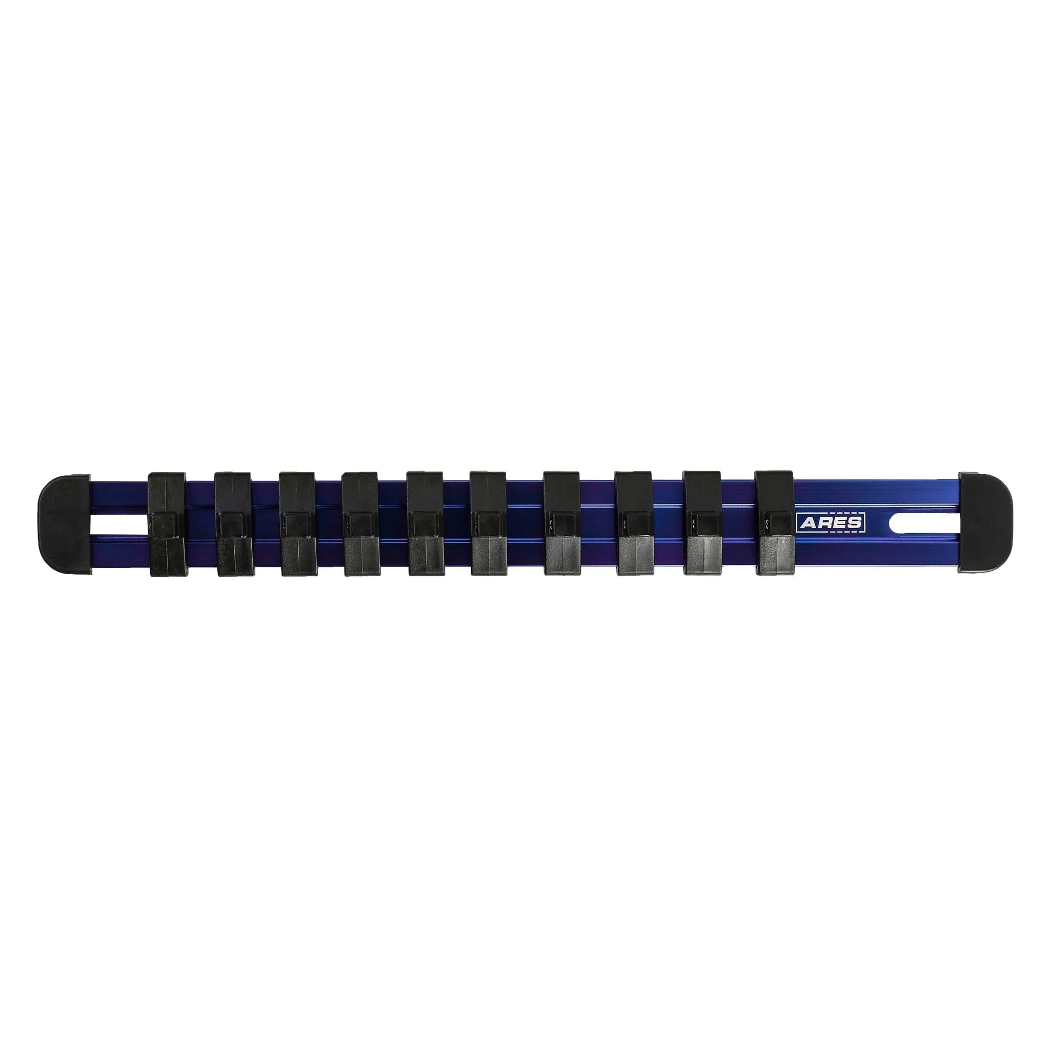 ARES 60098 - 1/4-Inch Drive Blue 9.84-Inch Socket Rail with Locking End Caps