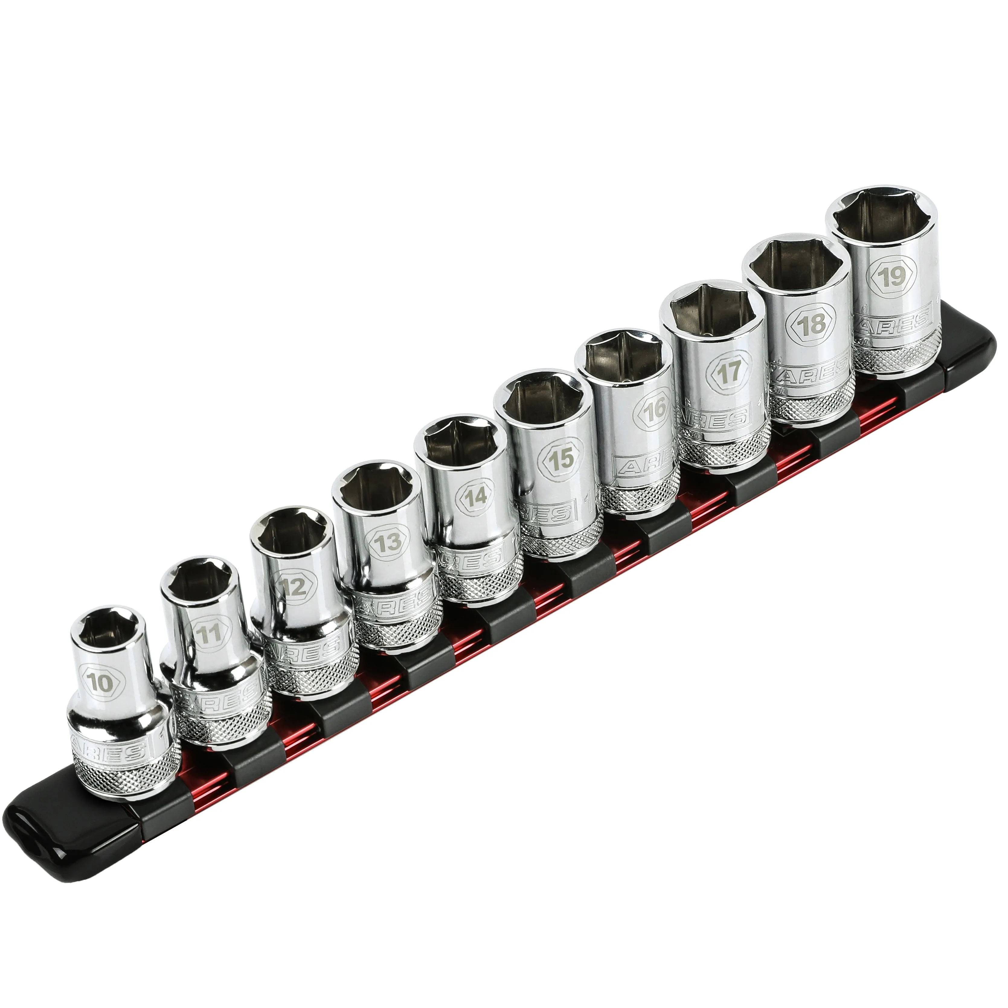 ARES 70342 - 1/2" Drive Red 9.84" Socket Rail