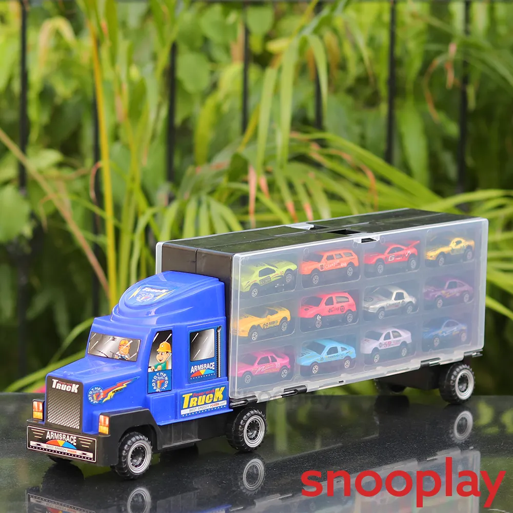 Auto Carrier Transport Truck with 12 Diecast Cars | Minor Defect Sale | COD Not Available