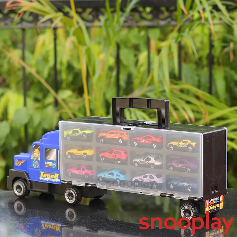 Auto Carrier Transport Truck with 12 Diecast Cars | Minor Defect Sale | COD Not Available