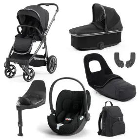 BabyStyle Oyster 3 Black LUXURY Bundle - 7 Piece (Carbonite) with Cybex Cloud T