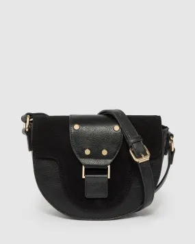 Black Alvita Buckle Saddle Bag