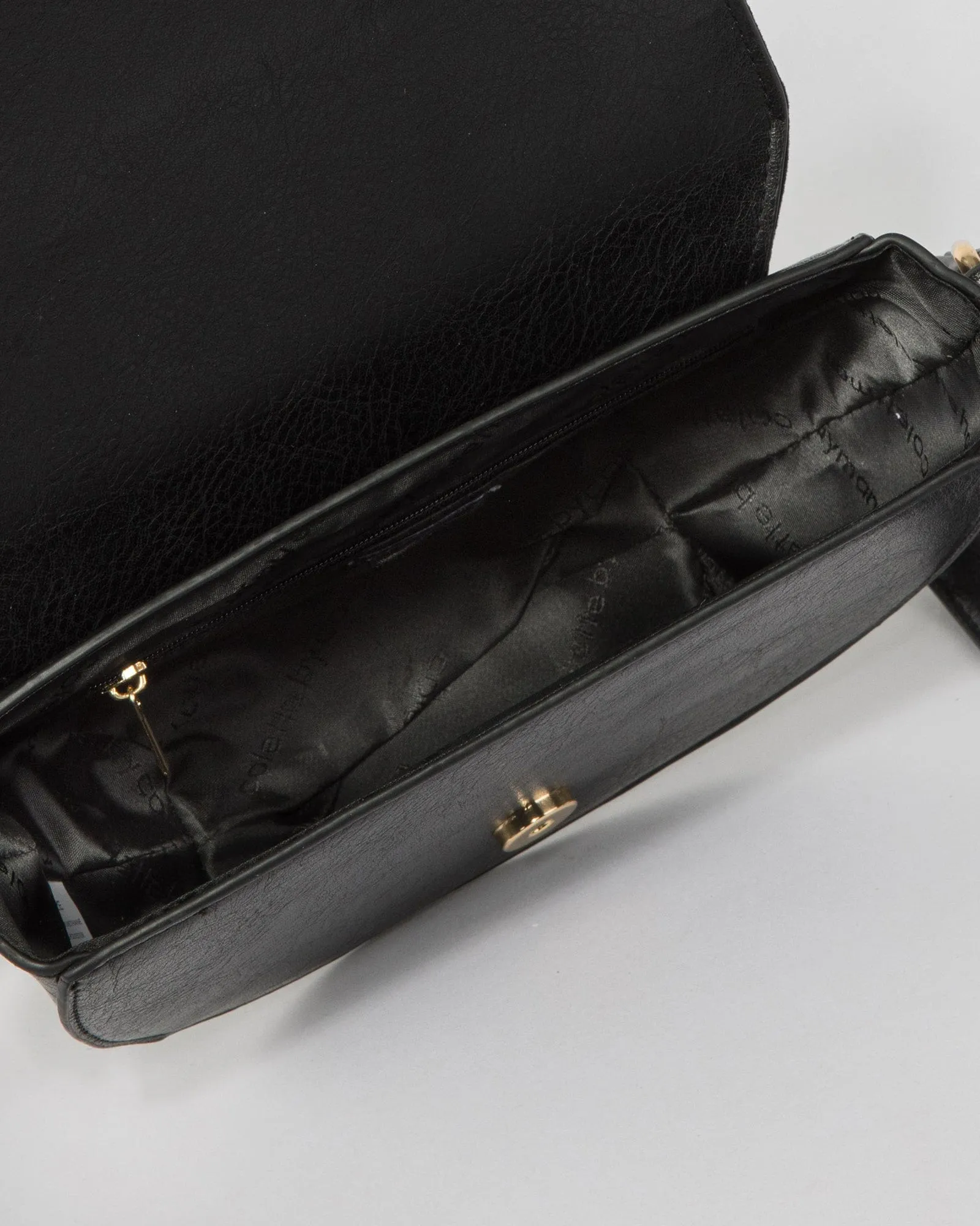 Black Alvita Buckle Saddle Bag