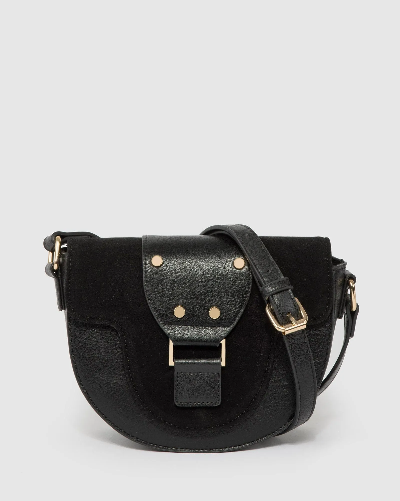 Black Alvita Buckle Saddle Bag