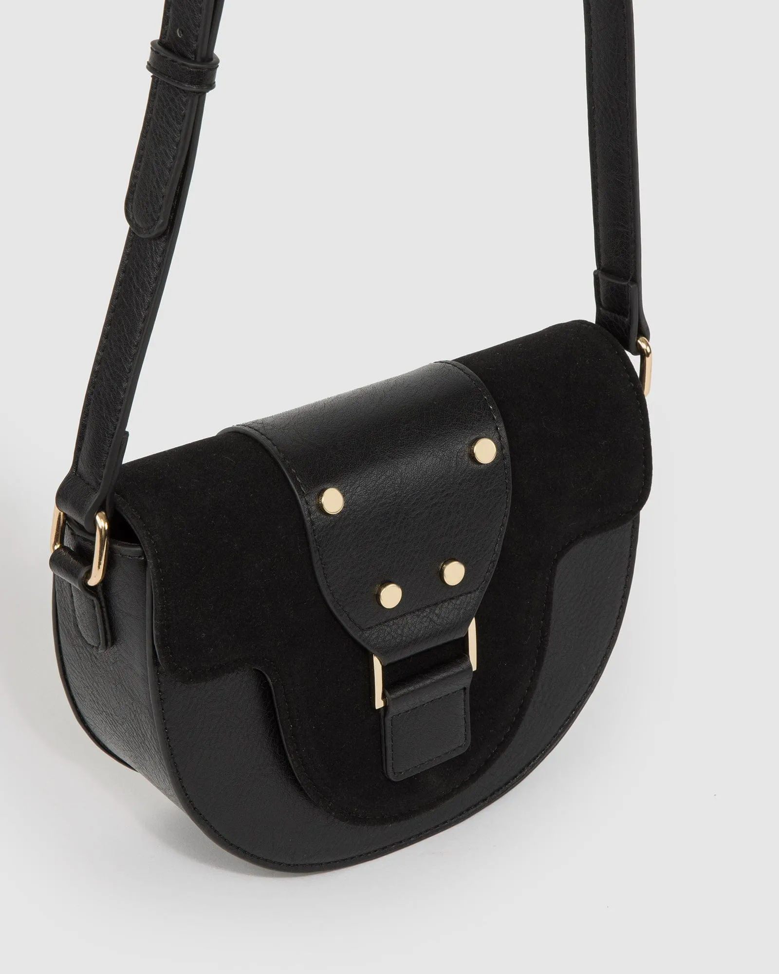 Black Alvita Buckle Saddle Bag