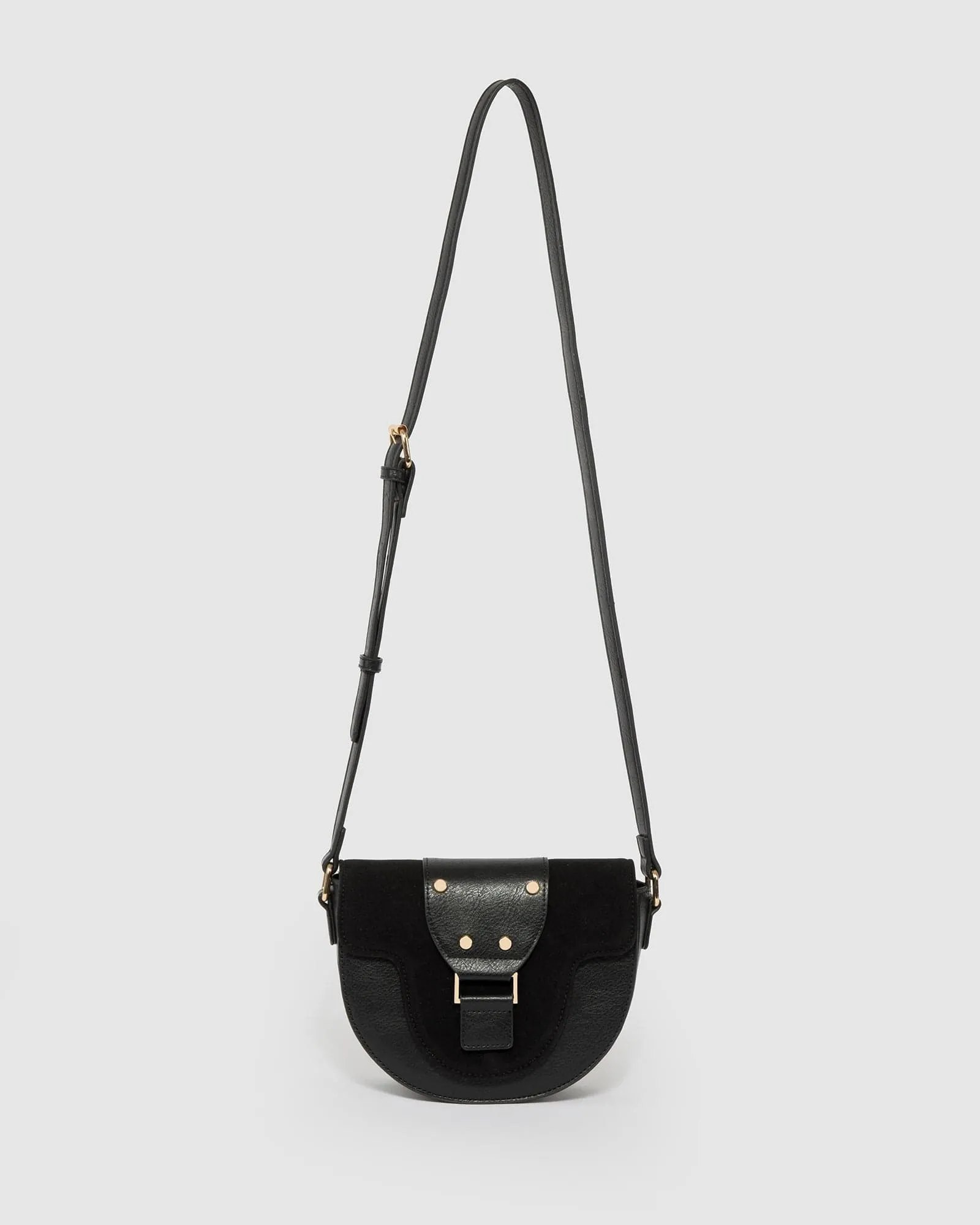 Black Alvita Buckle Saddle Bag