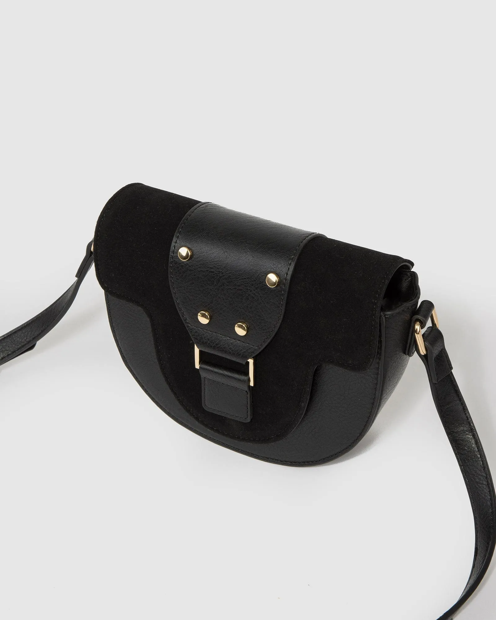 Black Alvita Buckle Saddle Bag