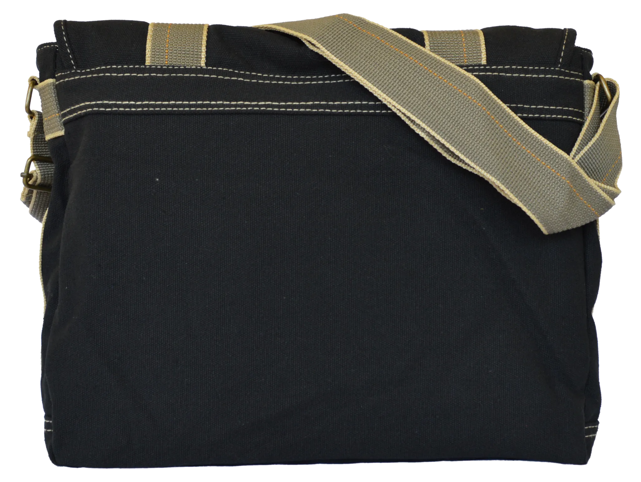 Black Classic Canvas Messenger Bag
