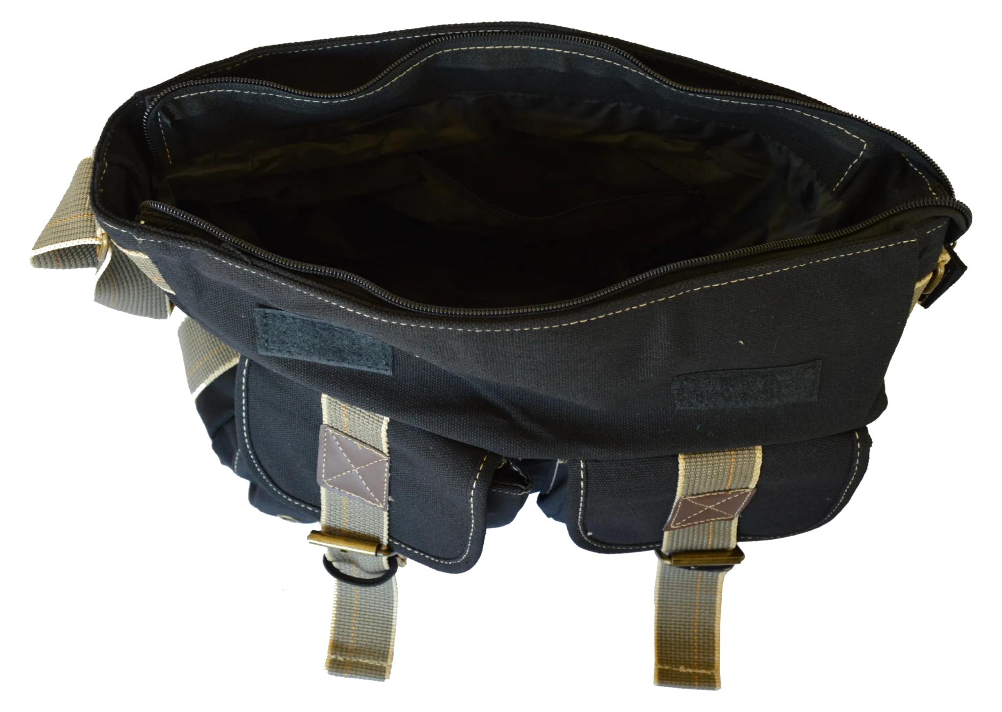 Black Classic Canvas Messenger Bag