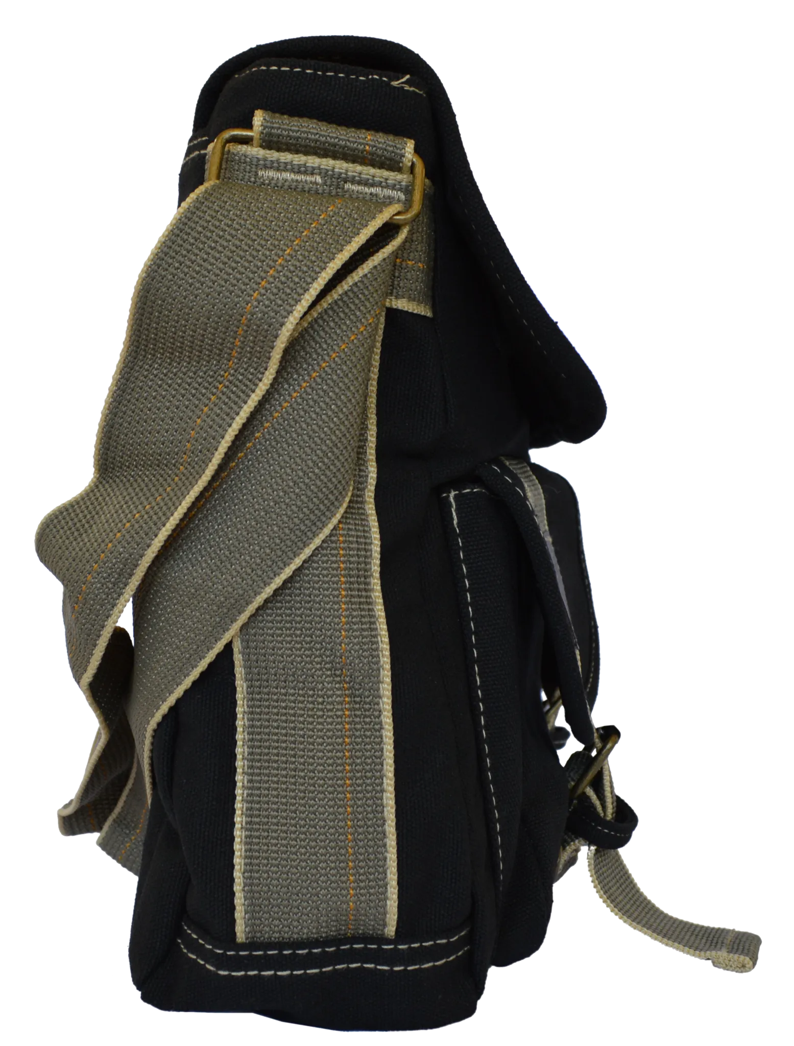 Black Classic Canvas Messenger Bag