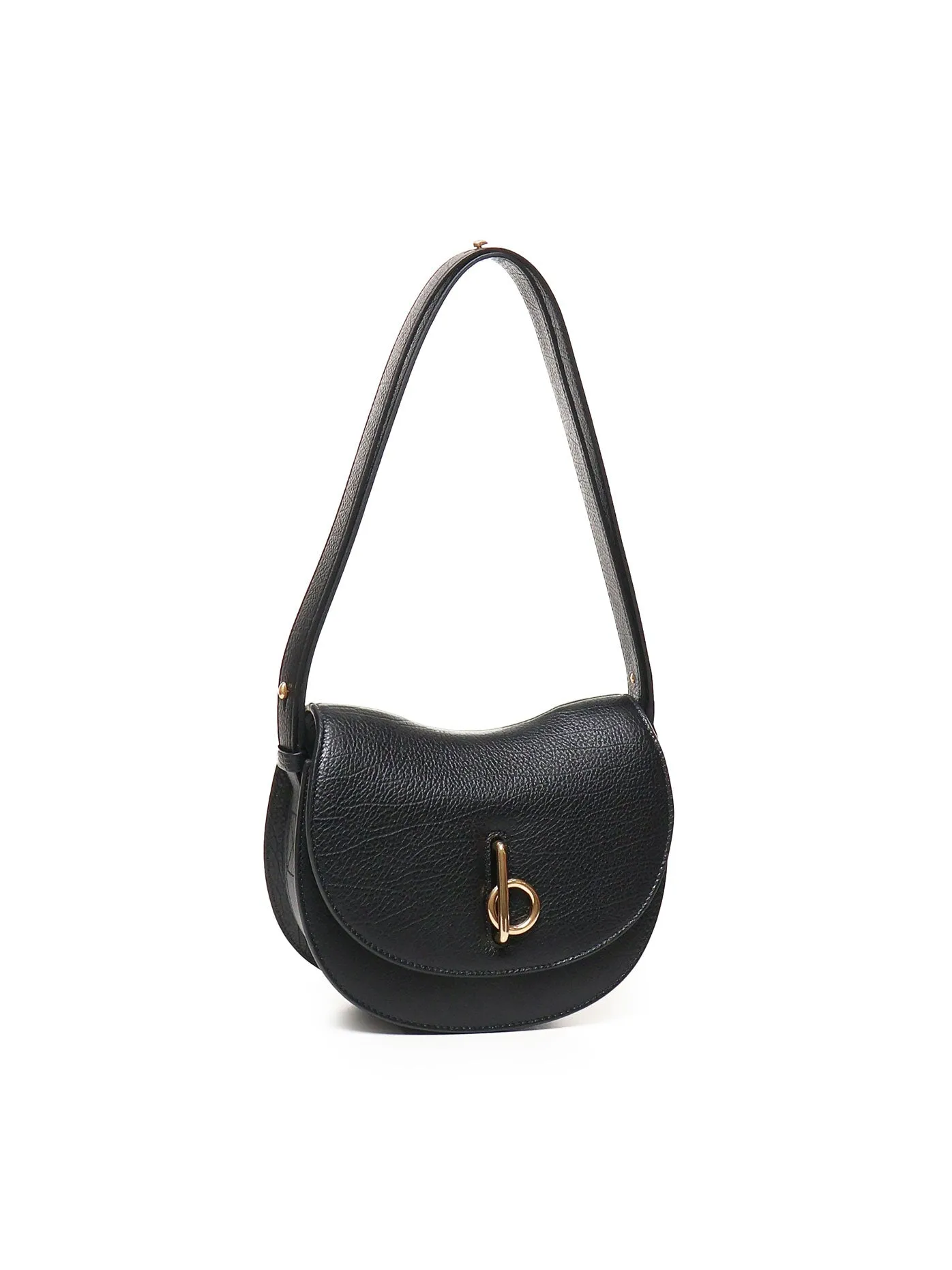 Black Embossed Check Saddle Bag
