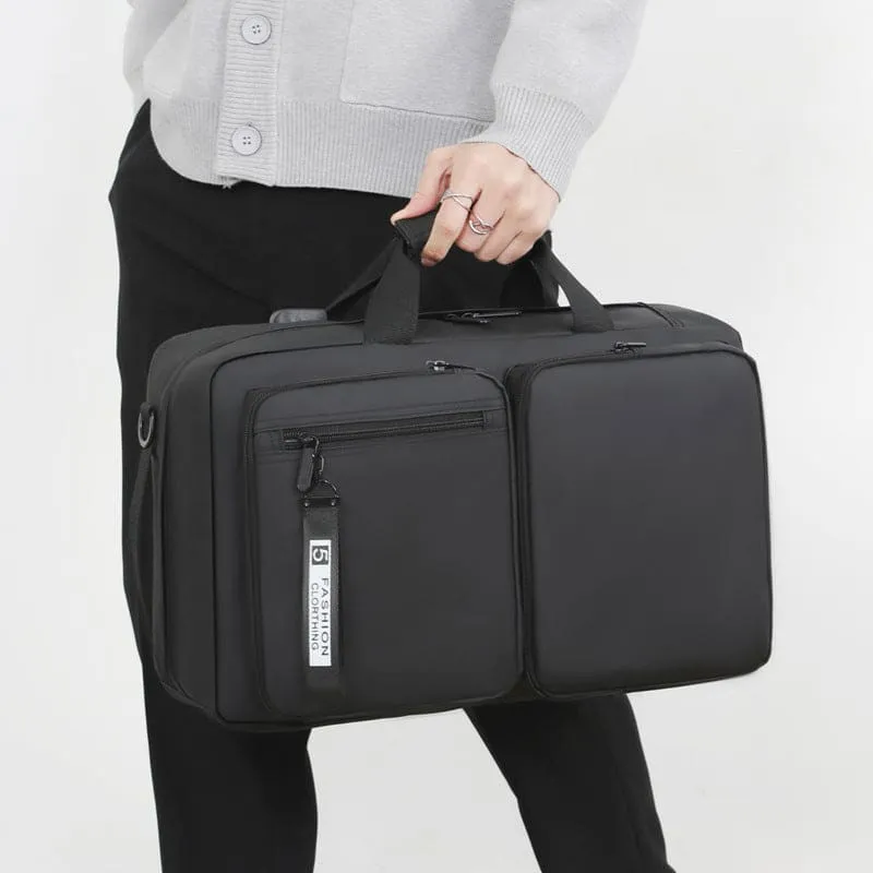 Black Multifunctional Backpack Large Capacity Business Laptop Bag