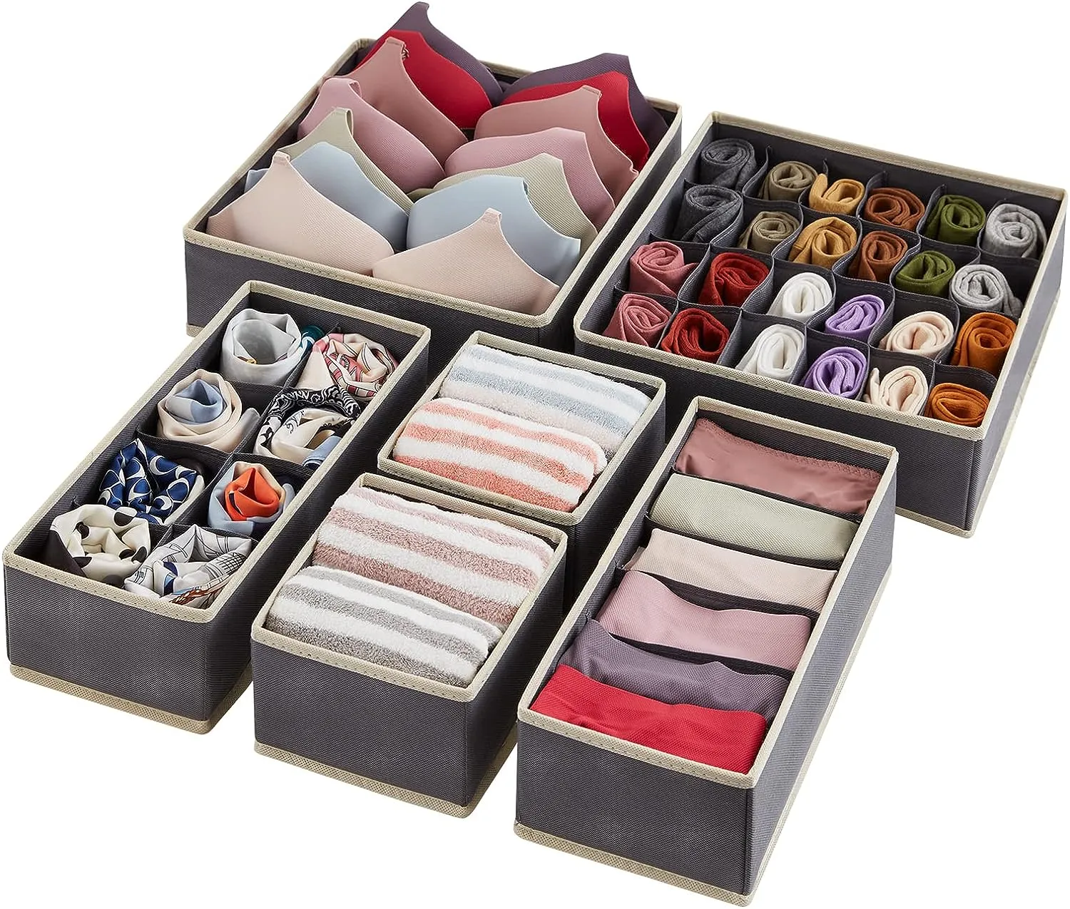 Blushbees® 4-Piece Fabric Drawer Underwear Organizer